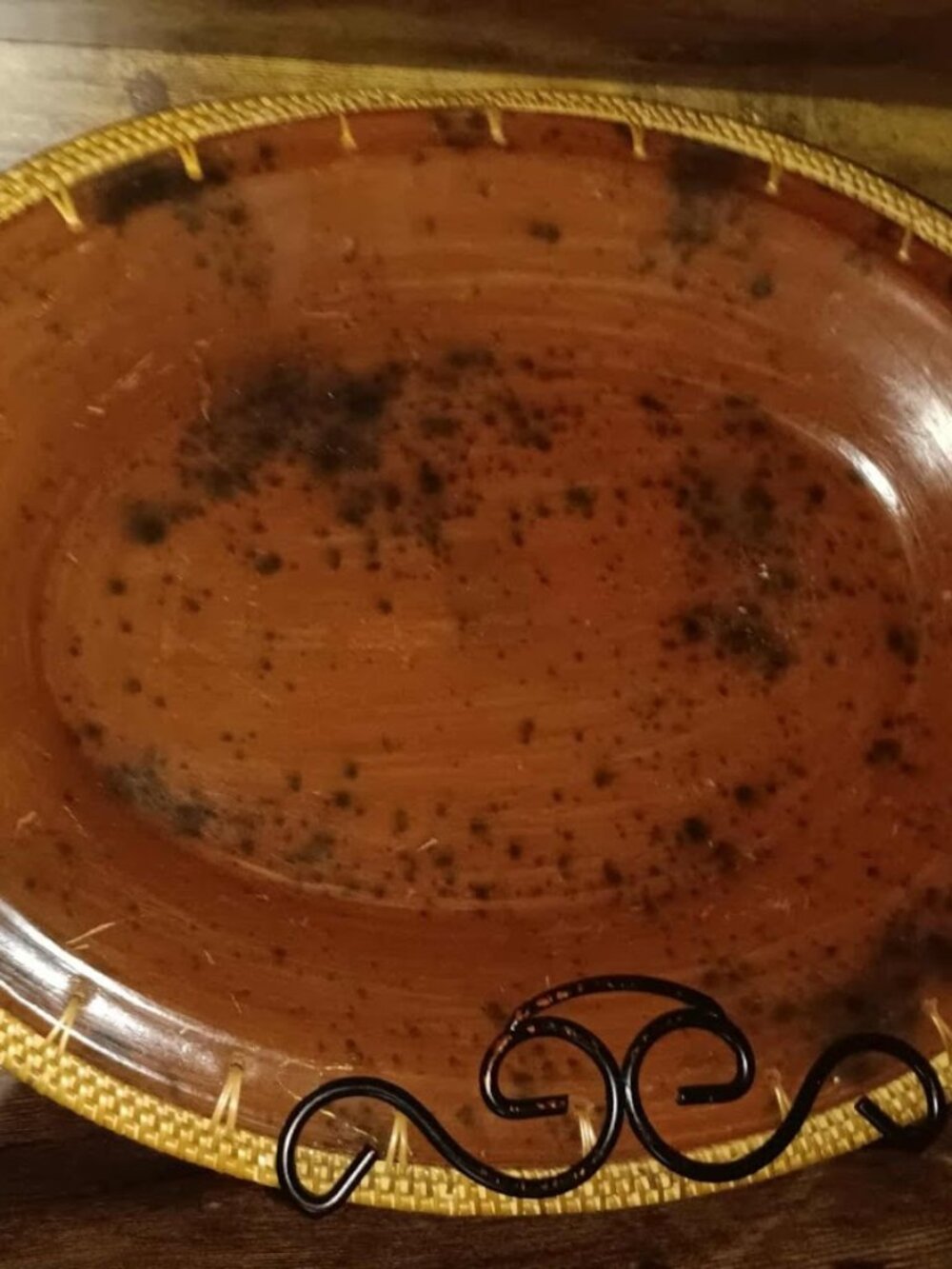 Lombok Terracotta Rattan display platter. Made in Indonesia